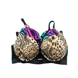 2 Victoria’s Secret/Pink Bras Size 36D. Leopard Print/Multicolor With Pink Logo￼